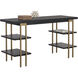 Levigne 55 X 20 inch Black / Antique Brass Desk